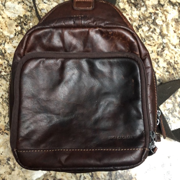 Jack Georges Dark Brown Leather Crossbody Bag - Picture 2 of 7